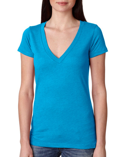 Womens Tri-blend Deep V-Neck T-Shirt (These shirts run a little small)