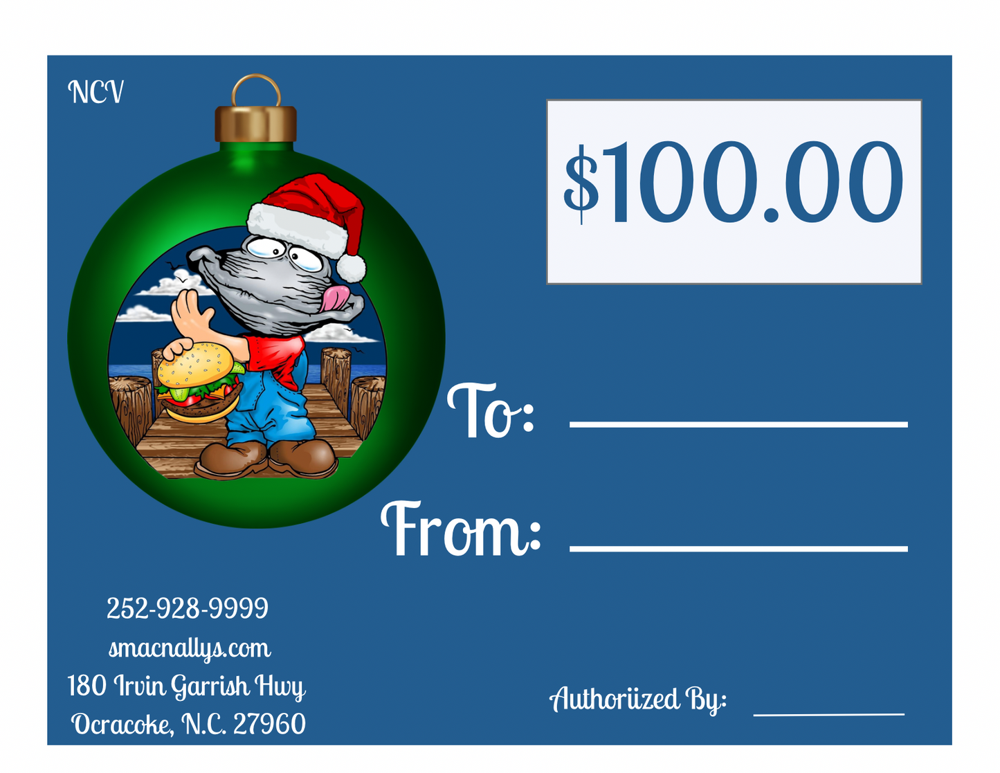 Smacnally’s  gift certificates